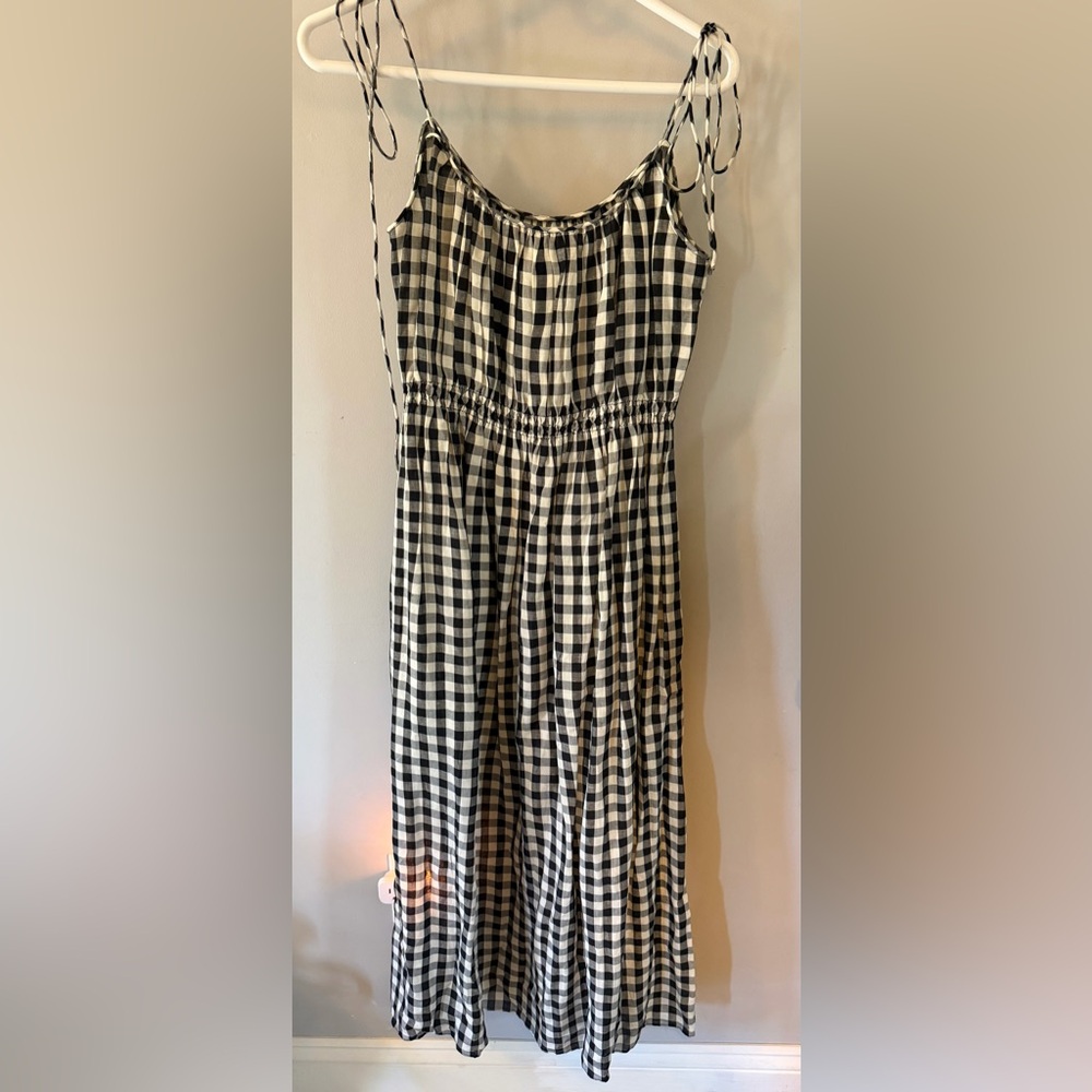 Doen Leslie Gingham Pleated Maxi Dress in Marilyn Plaid, Size Small - Picture 8 of 10